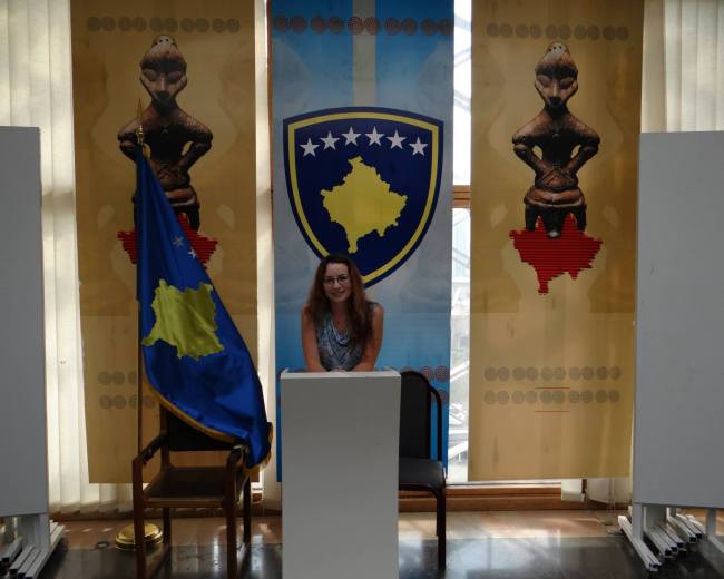 A picture taken before meeting the president of Kosovo, Mrs. Atifete Jahjaga @the Parliament